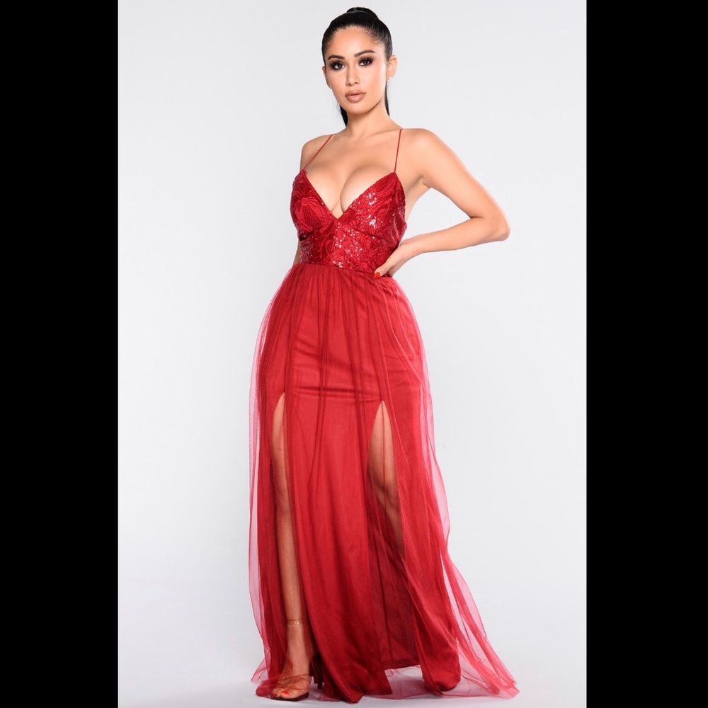 Sequin Dress - Burgundy